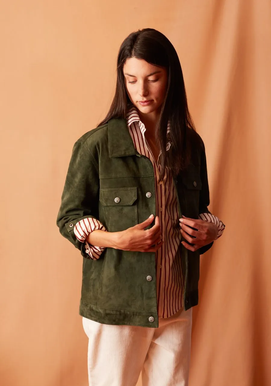 Western Suede Dark Green Jacket